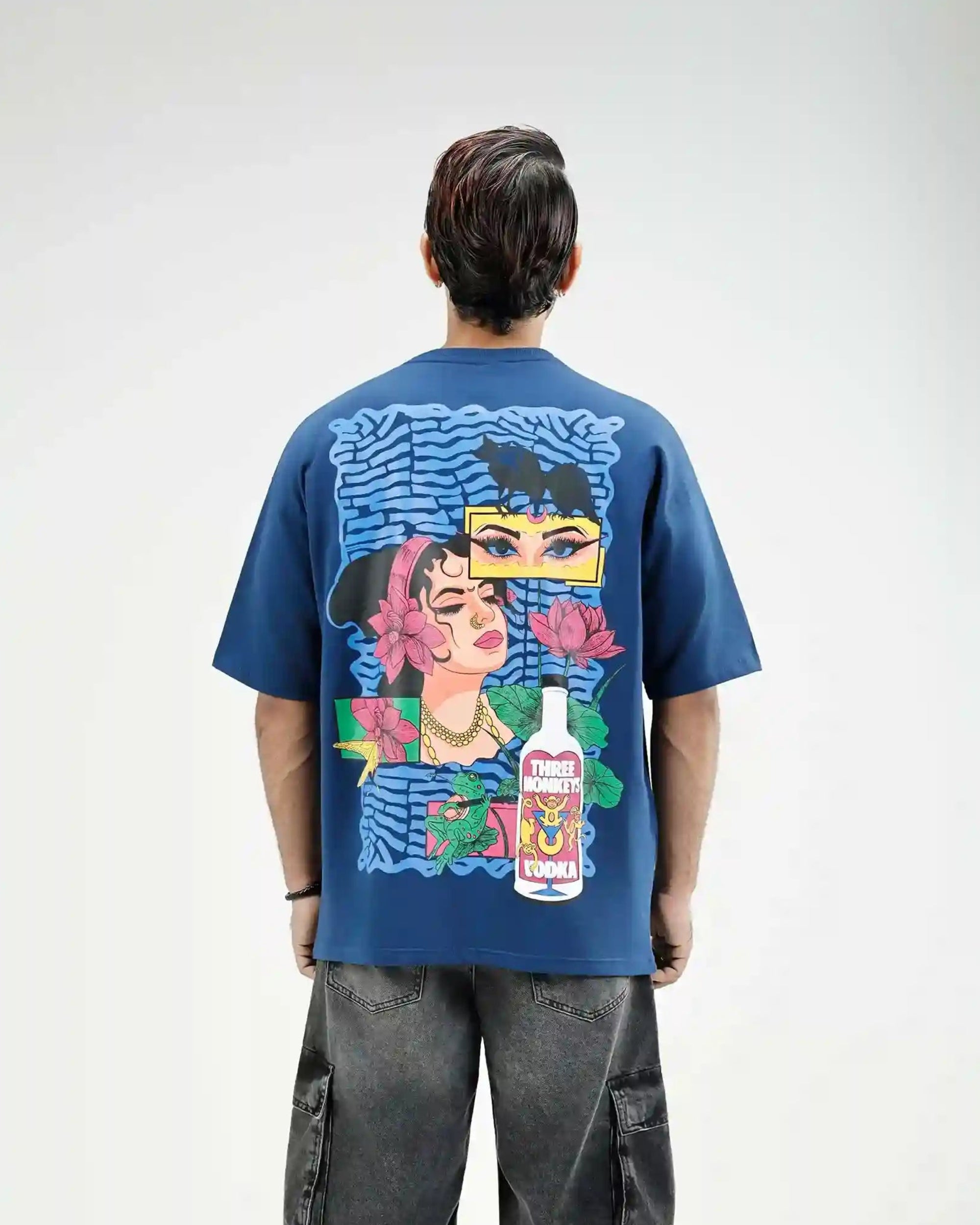 Navy Blue Unbottled Faith Zipper Tee – CYPHER ADORN Three Monkeys