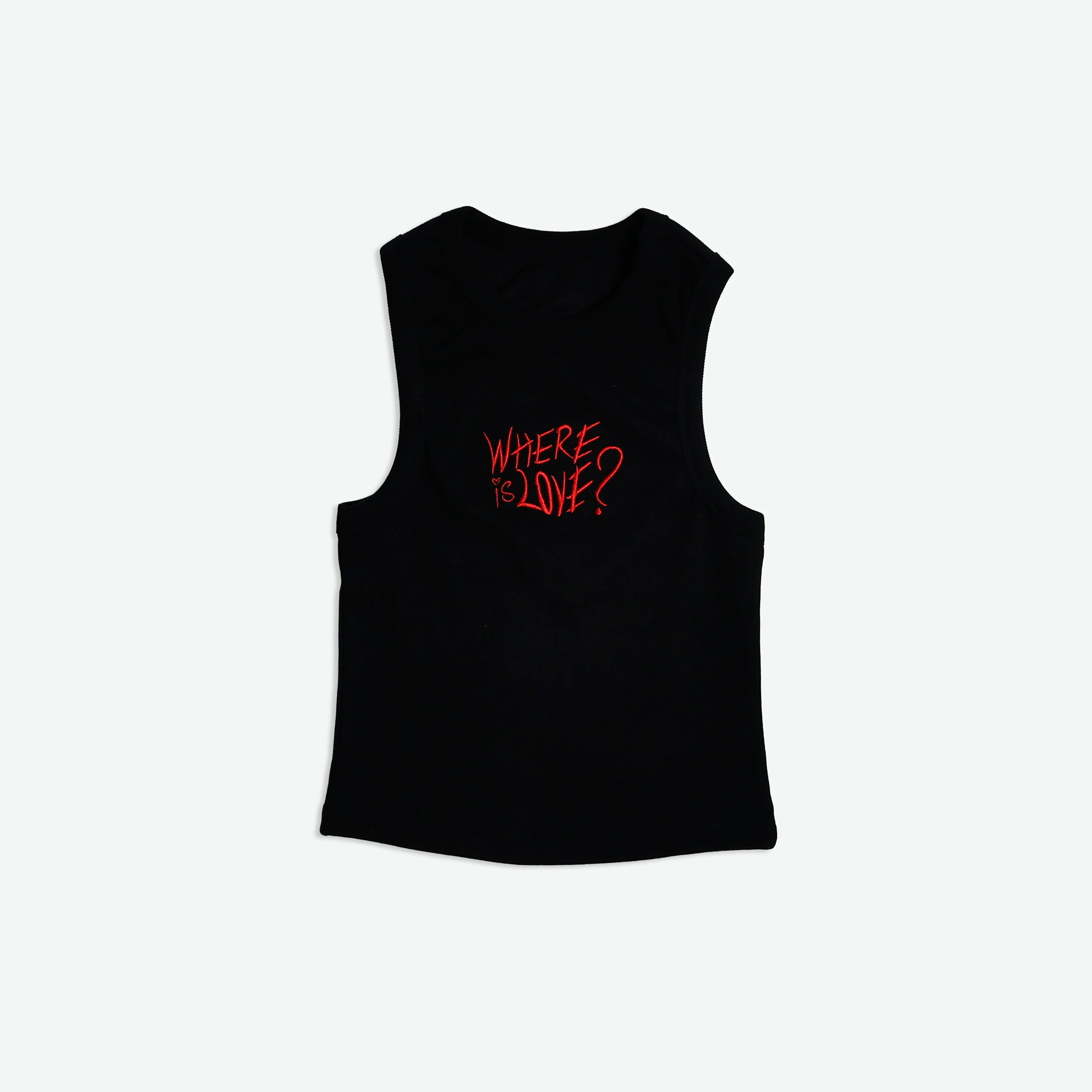 Black Where is Love Tank Top