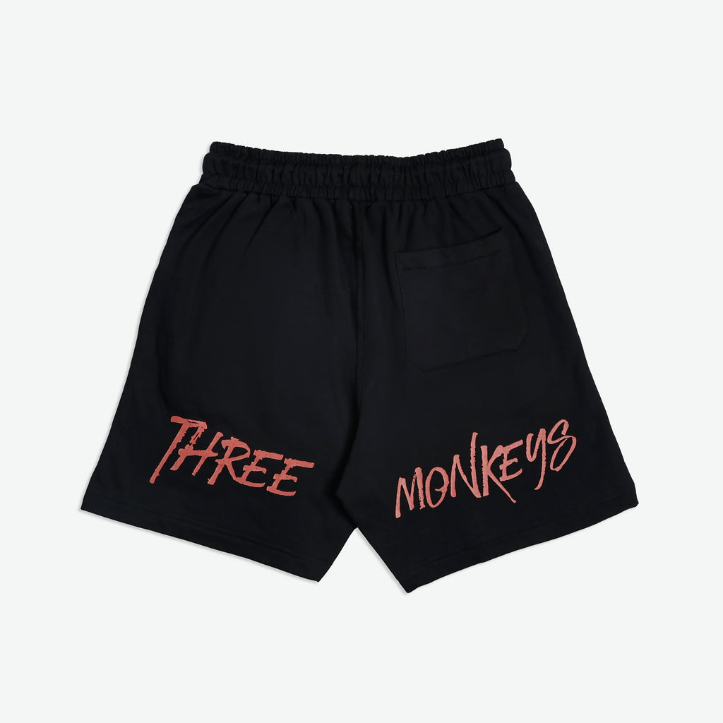 Black Three Monkeys Shorts