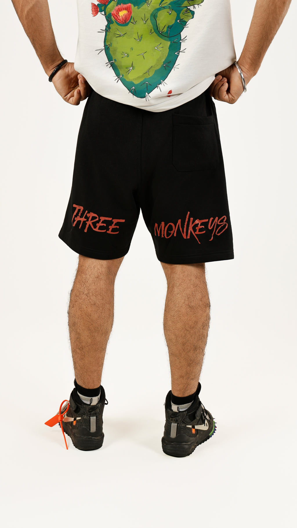 Black Three Monkeys Shorts