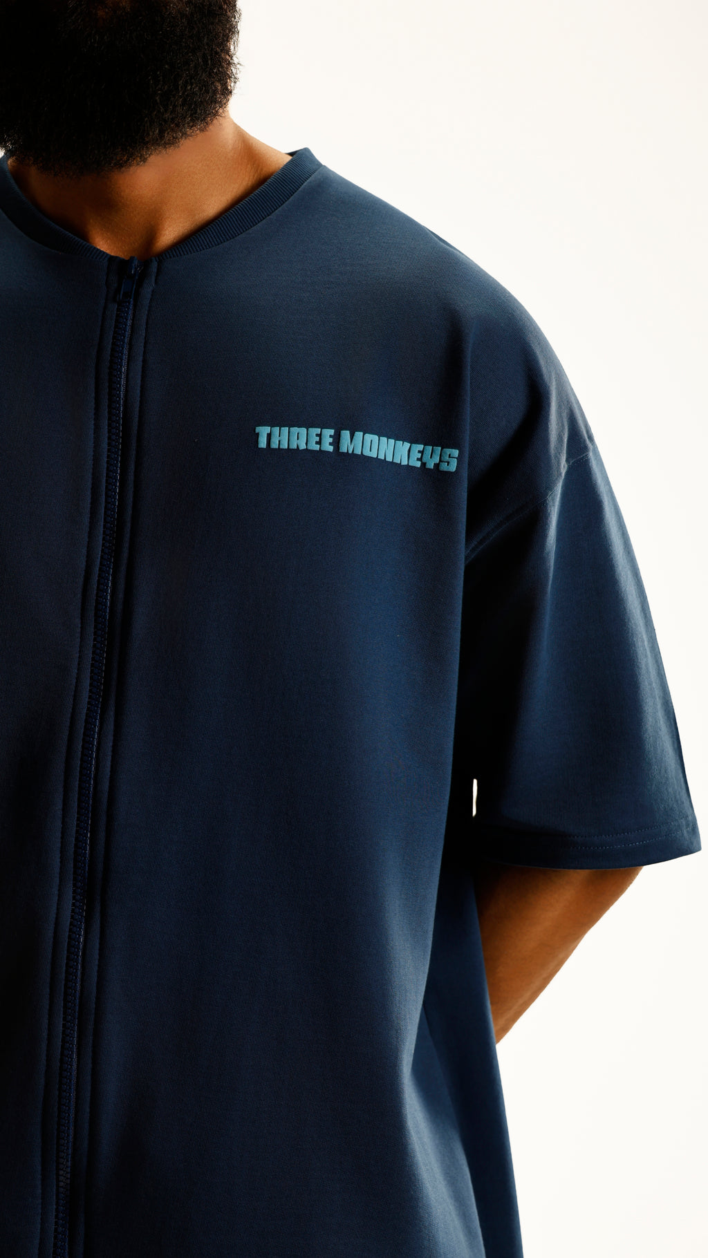 Navy Blue Unbottled Faith Zipper Tee