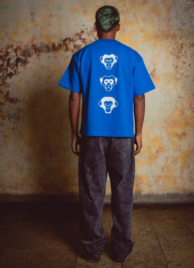 Unisex Monkeys Blue Tee