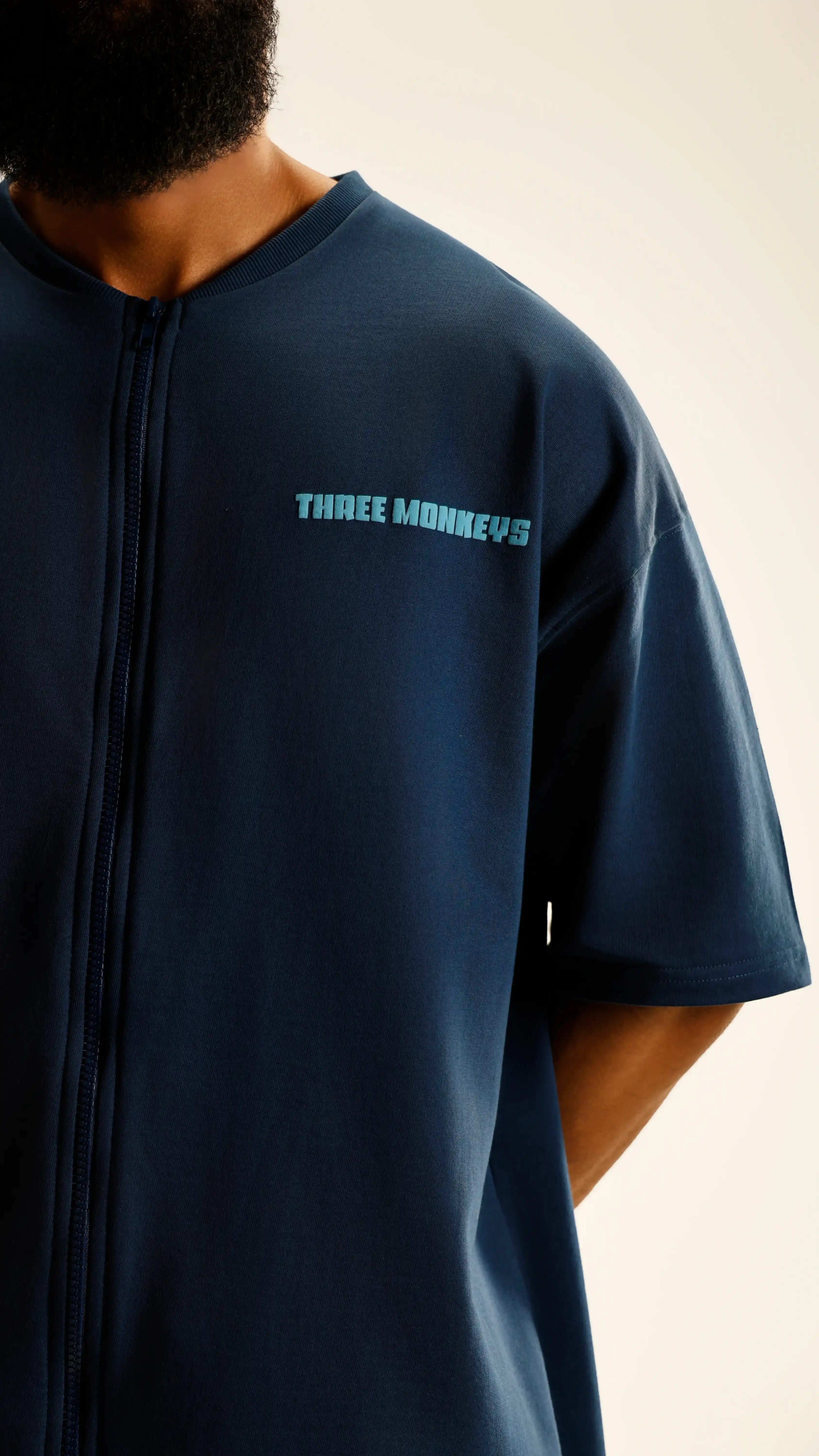 Navy Blue Unbottled Faith Zipper Tee