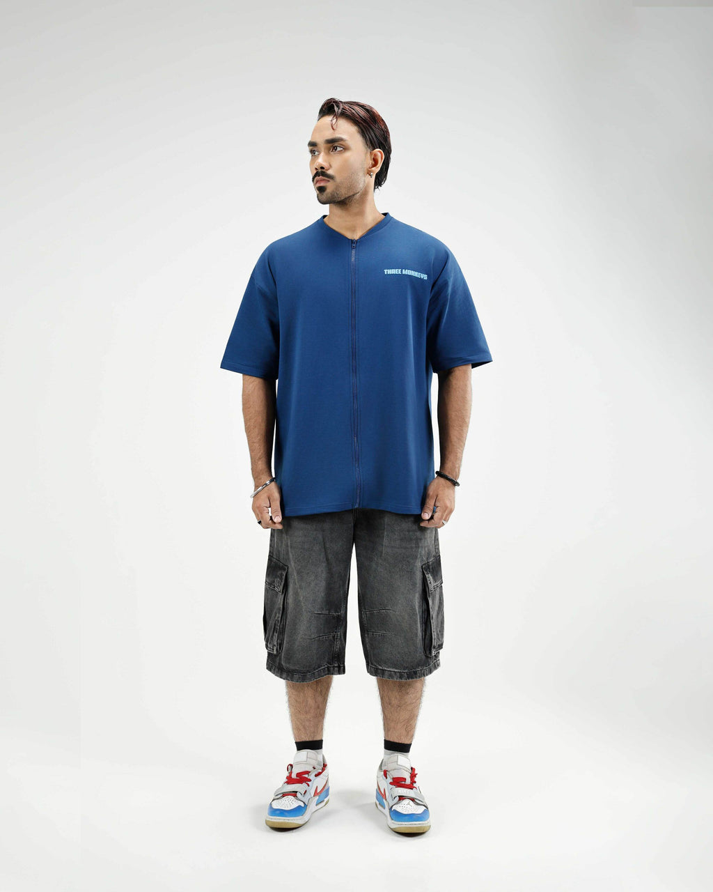 Navy Blue Unbottled Faith Zipper Tee