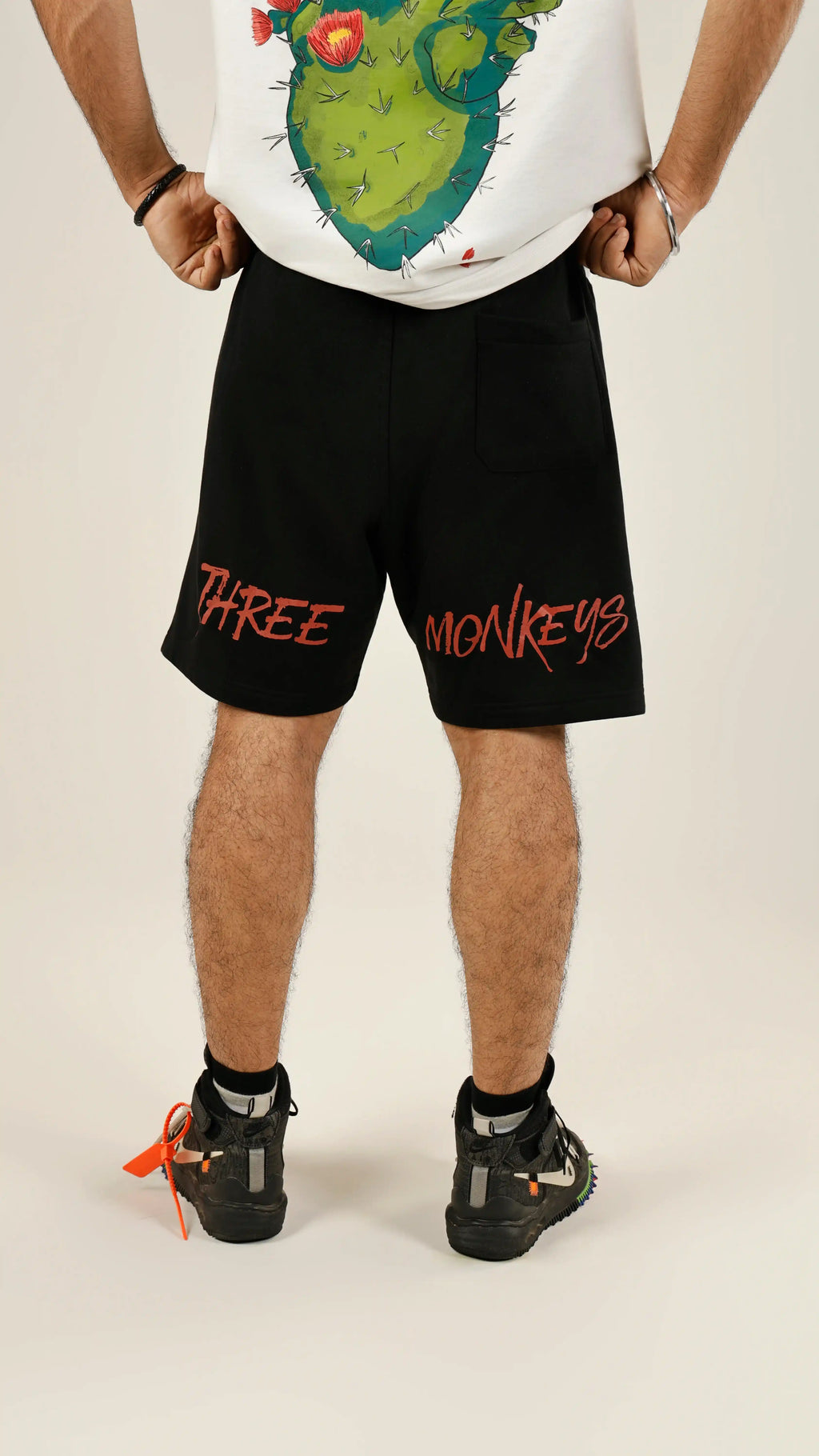 Black Three Monkeys Shorts