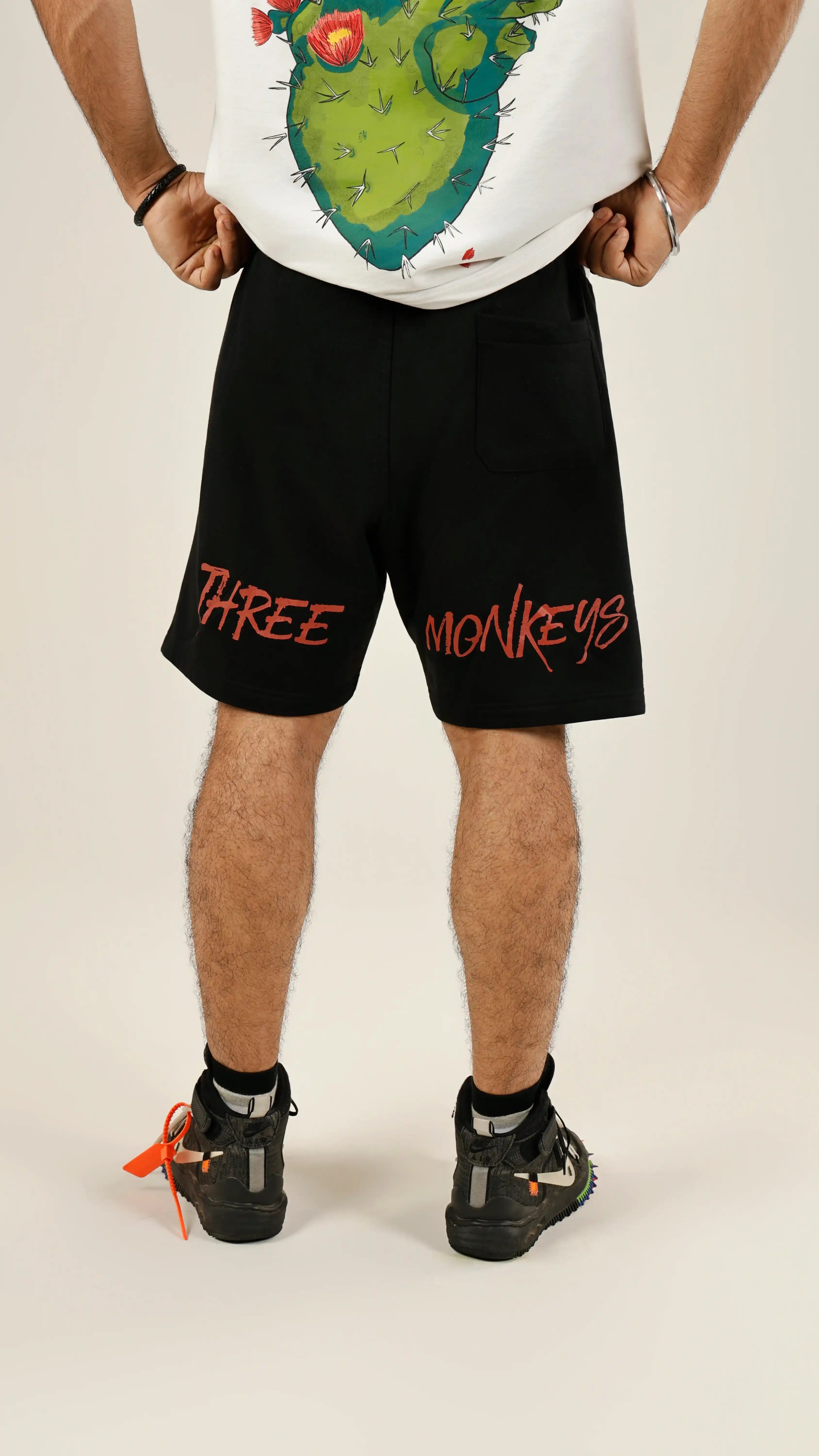 Black Three Monkeys Shorts