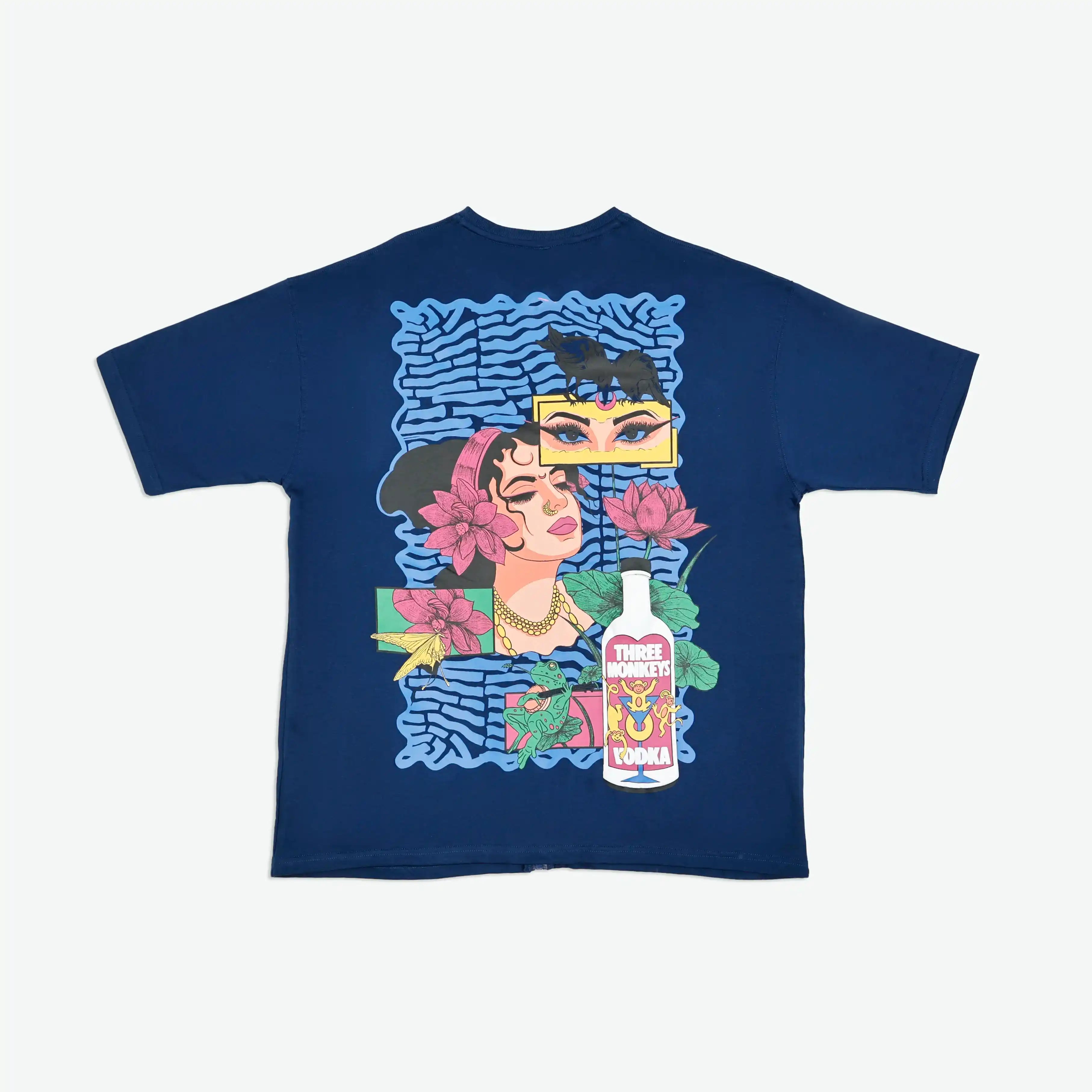 Navy Blue Unbottled Faith Zipper Tee