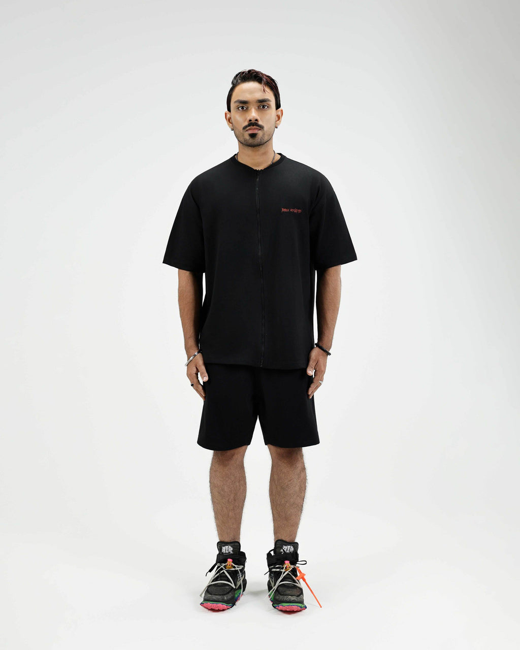 Black Where is Love Zipper  Tee