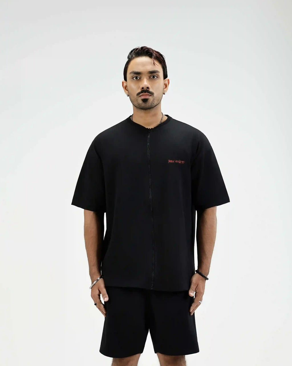 Black Where is Love Zipper  Tee