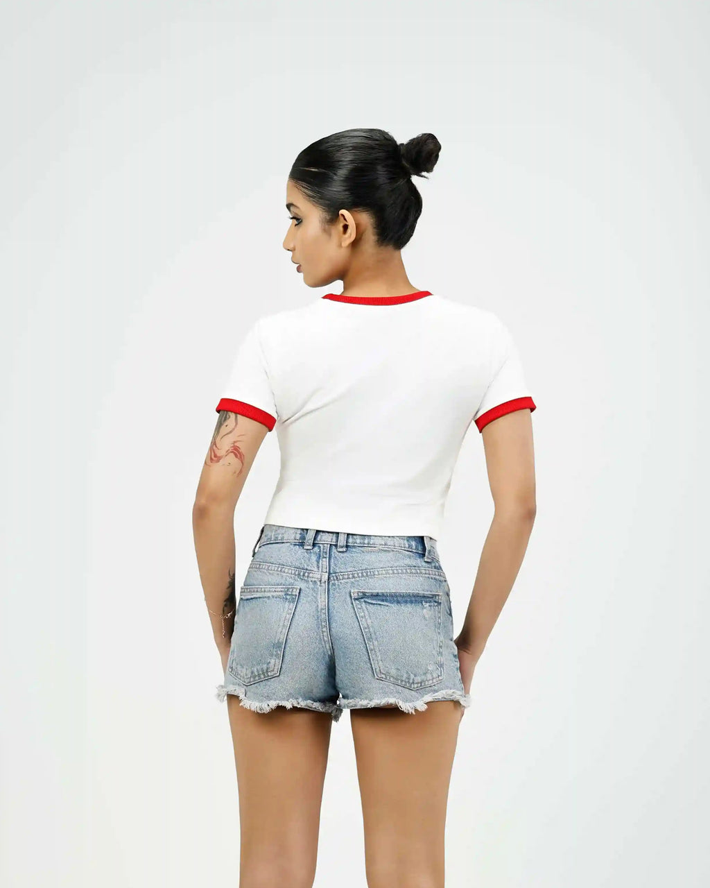 White where is Love Ringer Crop Tee